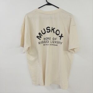 MuskOx Rugged Luxury Detroit Michigan Graphic Tee‎ XL Cream Gorpcore Workwear